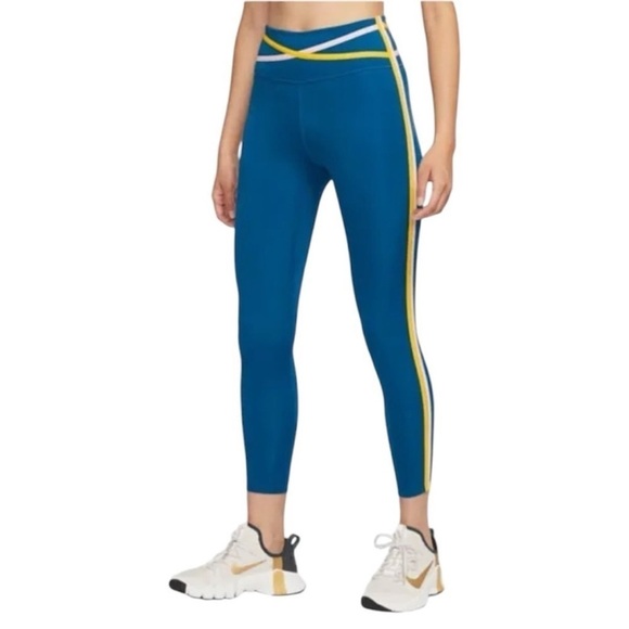Nike Dri-Fit Size XXS High-Rise Blue Activewear Leggings. - Picture 1 of 7